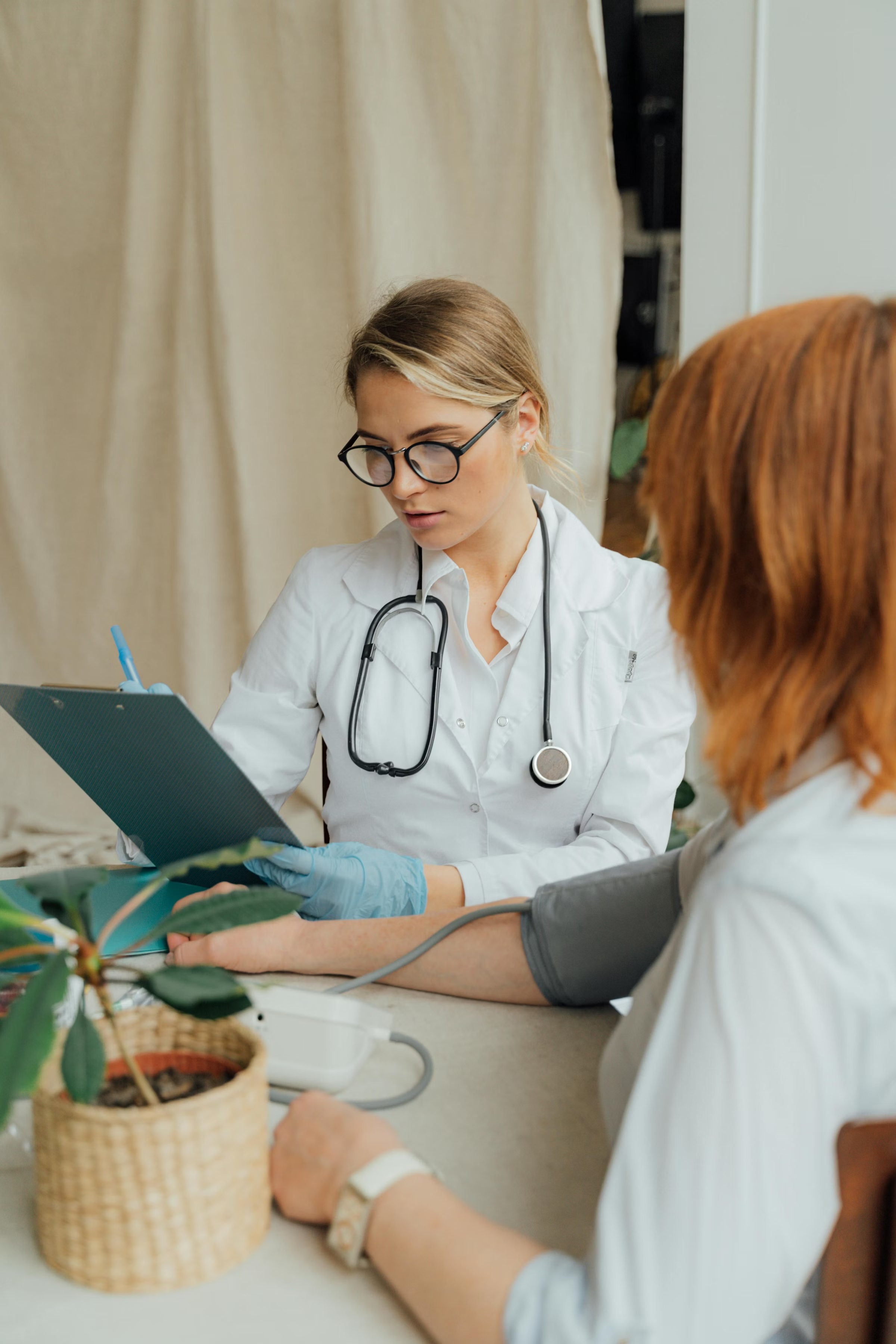 Healthcare professionals consulting